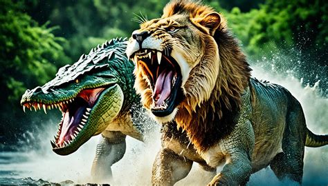 Lion vs Crocodile: Epic Battle of the Beasts