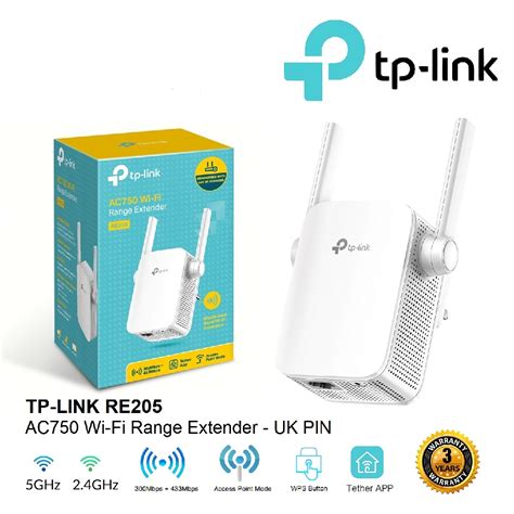 อปกรณขยายสญญาณ TP LINK RE205 AC750 Wi Fi Range Extender 2 4GHz