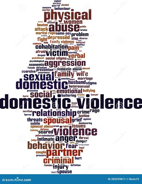 Domestic Violence Word Cloud Stock Vector Illustration Of Cohabitation Marital 282939811