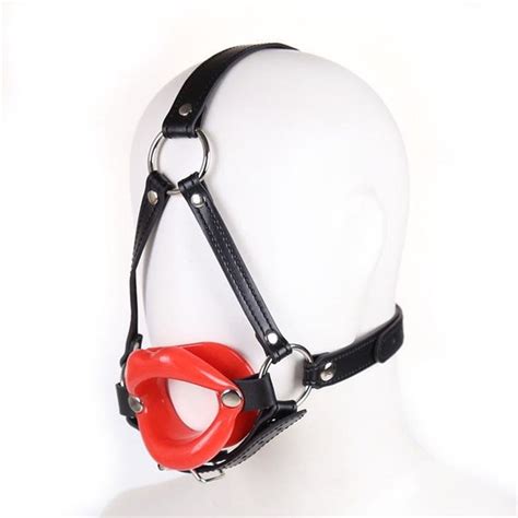 Open Mouth Gag Silicone Lips Gag Mouth Gag Mask Head Harness Etsy