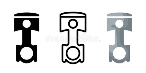 Pistón Y Biela Conjunto De Iconos Planos Iconos Vectoriales Aislados