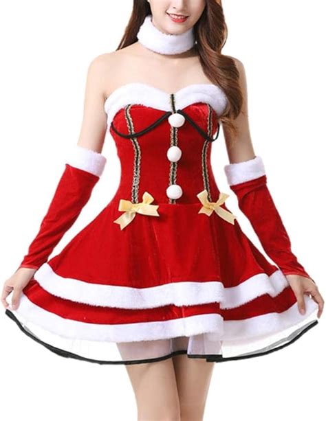 Qscfg Sexy Plus Size Lingerie Sexy Ladies Santa Claus Sleeveless Slim