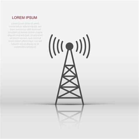 Premium Vector Antenna Tower Icon In Flat Style Broadcasting Vector