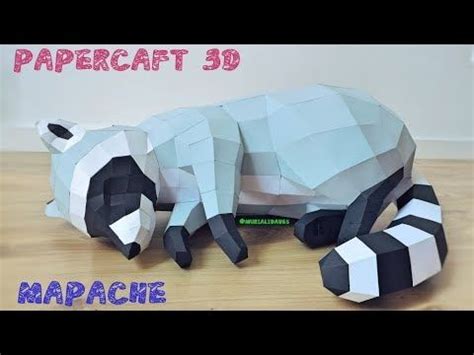 MAPACHE DORMIDO 3D PAPERCRAFT SLEEPING RACOON Plantilla Gratis