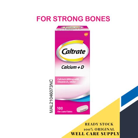 Caltrate 600 D Calcium Dietary Supplement For Bone Health With