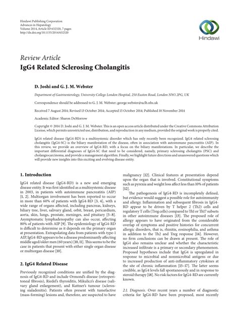 (PDF) IgG4 Related Sclerosing Cholangitis