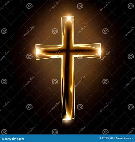 Burning Cross in Black Background Stock Illustration - Illustration of ...