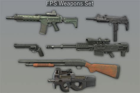 3D model FPS Weapons Set VR / AR / low-poly | CGTrader