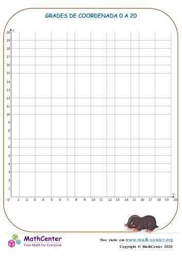 Acomodar Coordenar - Coordenar Grades 0 Para 20 | Páginas de Aprendizagem | Math Center