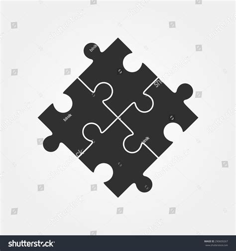 Four Puzzle Pieces Vector Illustration Isolated Stock Vector 290609267 ...