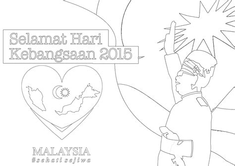 Selamat Hari Kebangsaan 2015 Gambar Mewarna Colouring Picture