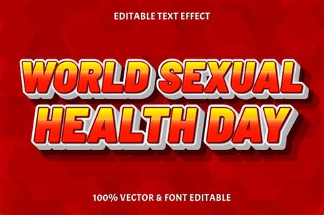 Premium Vector World Sexual Health Day Editable Text Effect Emboss Style