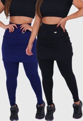 Kit 2 Leggings Saia Vênus Tapa Bumbum Bolsos Compre Agora