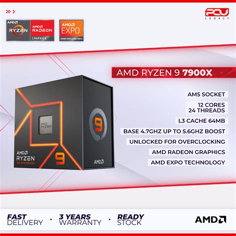 Pcu Legacy Amd Ryzen 9 7900 7900x 7950x 7900x3d 7950x3d Am5