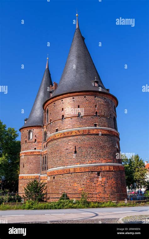 Holstentor Holsten Gate At Hanseatic City Of L Beck Germany Stock