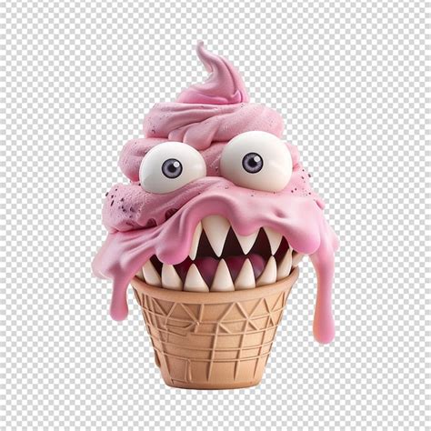 Premium PSD Monster Icecream Isolated On Transparent Background