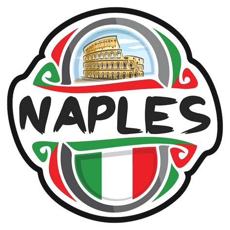 Naples Italie Drapeau Voyage Souvenir Autocollant Skyline Landmark Logo