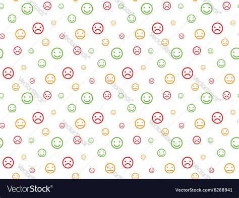 Color Smiley Faces Seamless Pattern Background Vector Image