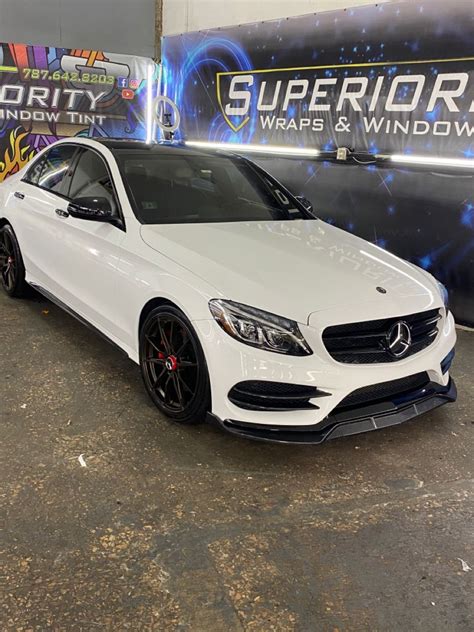 2015 Mercedes C300 Wrapped In White Gloss