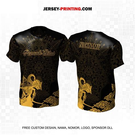 Jersey Pencak Silat Hitam Motif Batik Gunungan Wayang 33 Jersey