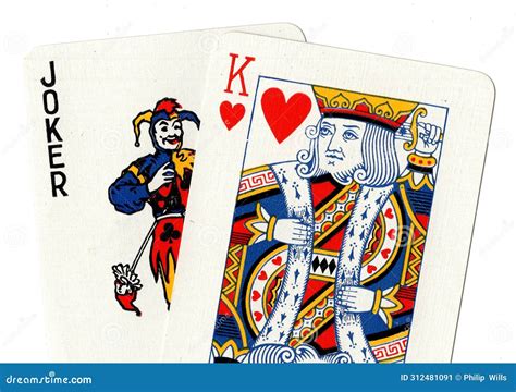 Pair Of Playing Cards Showing A Joker And A King Stock Illustration