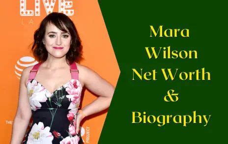 a woman standing in front of an orange and green background with the words, mara wilson net ...