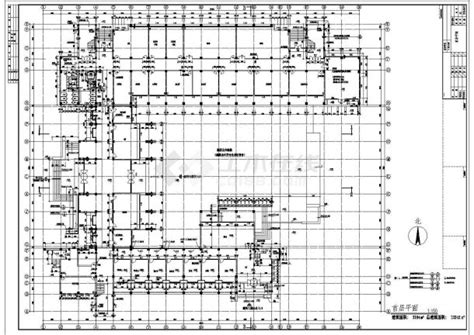 一栋某大学教学楼建筑设计施工cad图教育建筑土木在线