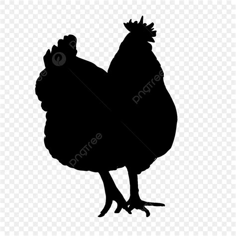 Hen Chicken Silhouette Transparent Background, Chicken Silhouette Fat
