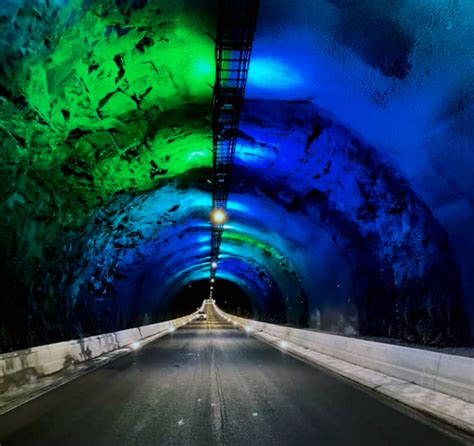 All Undersea Road Tunnels In Faroe Fitted With Advanced Lighting — As Well As Light Art