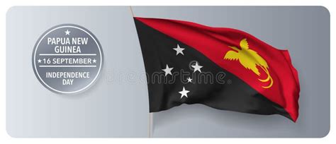 Papua New Guinea Independence Day Vector Banner Greeting Card Stock