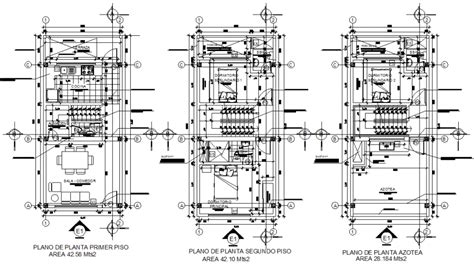 Three floor plan of house in dwg file – Artofit