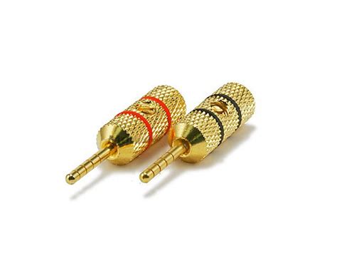 1 Pair Of High Quality Gold Plated Speaker Pin Plugs Pin Crimp Type