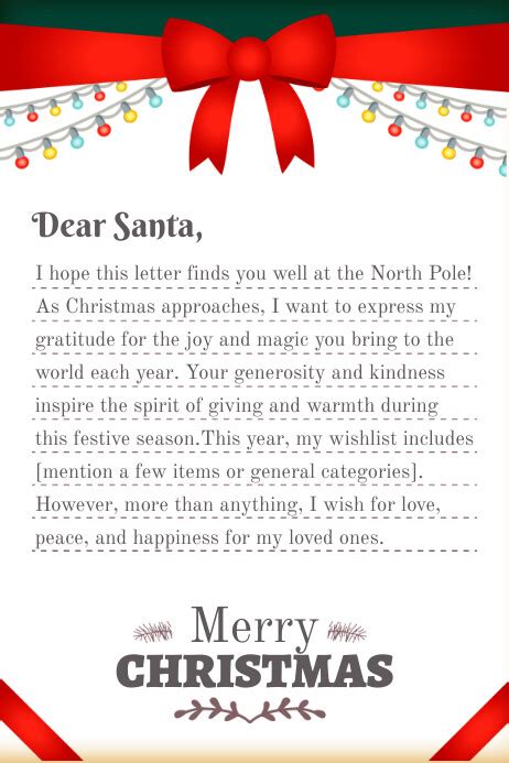 Message For Santa Template | PosterMyWall