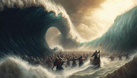 Premium Photo | Exodus of the bible moses crossing the red sea