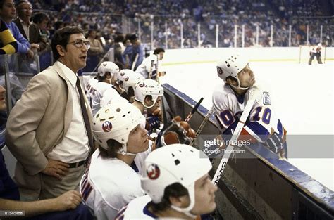 Stanley Cup Finals New York Islanders Coach Al Arbour On Bench With