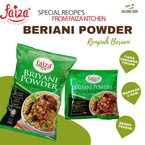 Rempah Beriyani Faiza Beriani Powder Serbuk Perencah Masakan Nasi