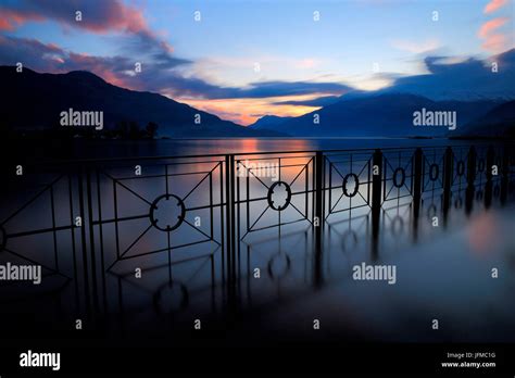 Sunset On Sorico River Mera Lake Como Lombardy Italy Stock Photo