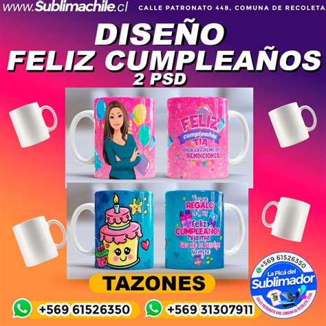 Dise Os Feliz Cumplea Os Para Sublimar Tazones Psd Editable