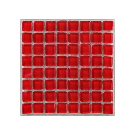 Mosaic Warehouse Cherry Red Clear Glass Mosaic Tiles 100 X 100mm P