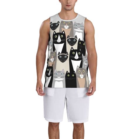 Honeii Colors Cats print basktball shirt for men and women, Unisex