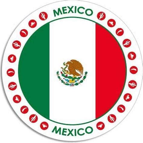 Mexico Sticker Rond Cm Mexicaanse Vlag Landen Thema Decoratie