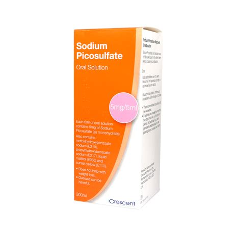 Sodium Picosulfate 5mg 5ml Oral Solution 300ml Crescent Pharma