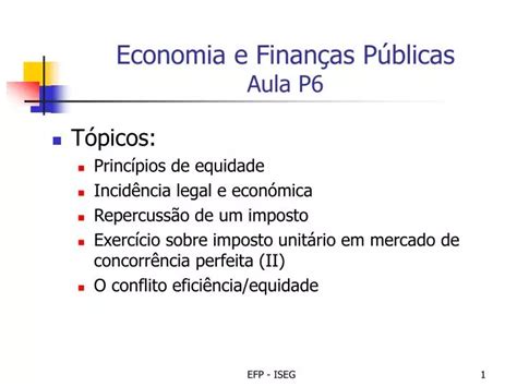 PPT Economia e Finanças Públicas Aula P6 PowerPoint Presentation