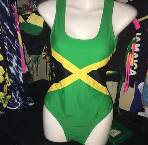 Jamaican Flag Onepiece Swimwear Everything Jamaica