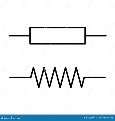 R Sistance De Symbole La R Sistance Lectrique Des Lignes Noires