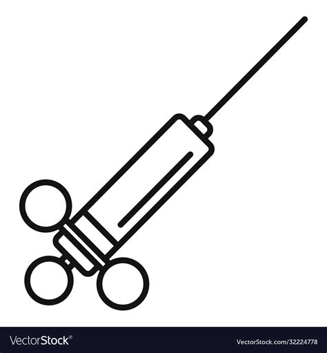 Anesthesia Syringe Icon Outline Style Royalty Free Vector