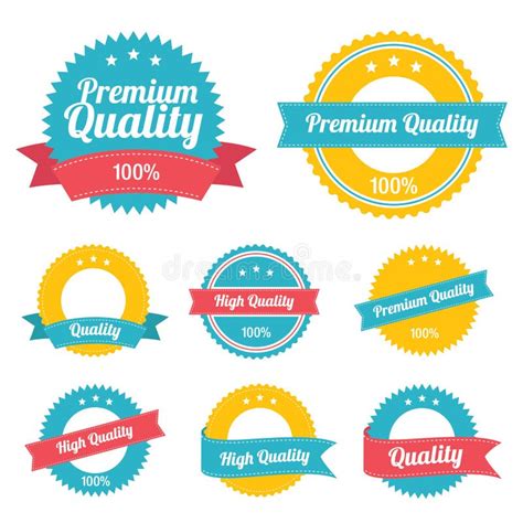 Gold Premium Quality Guarantee Labels Stock Vector Illustration Of