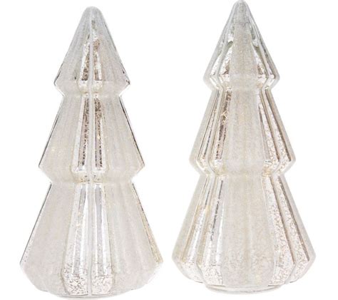 Elegant Illuminated Mercury Glass Trees