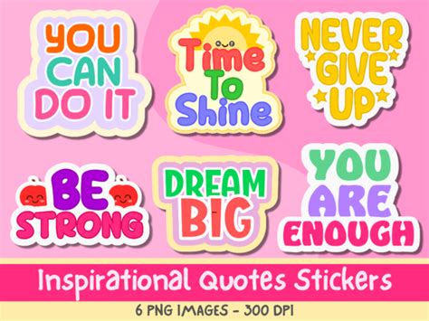 Inspirational Quotes Stickers Graphic by Creative Zone · Creative Fabrica