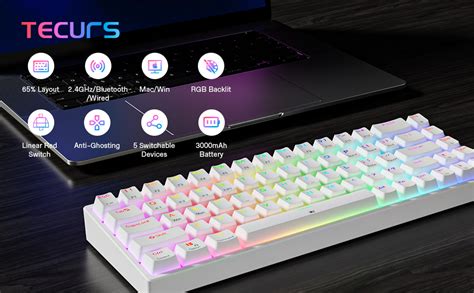 Amazon Tecurs Wireless Gaming Keyboard Keys Rgb Backlit